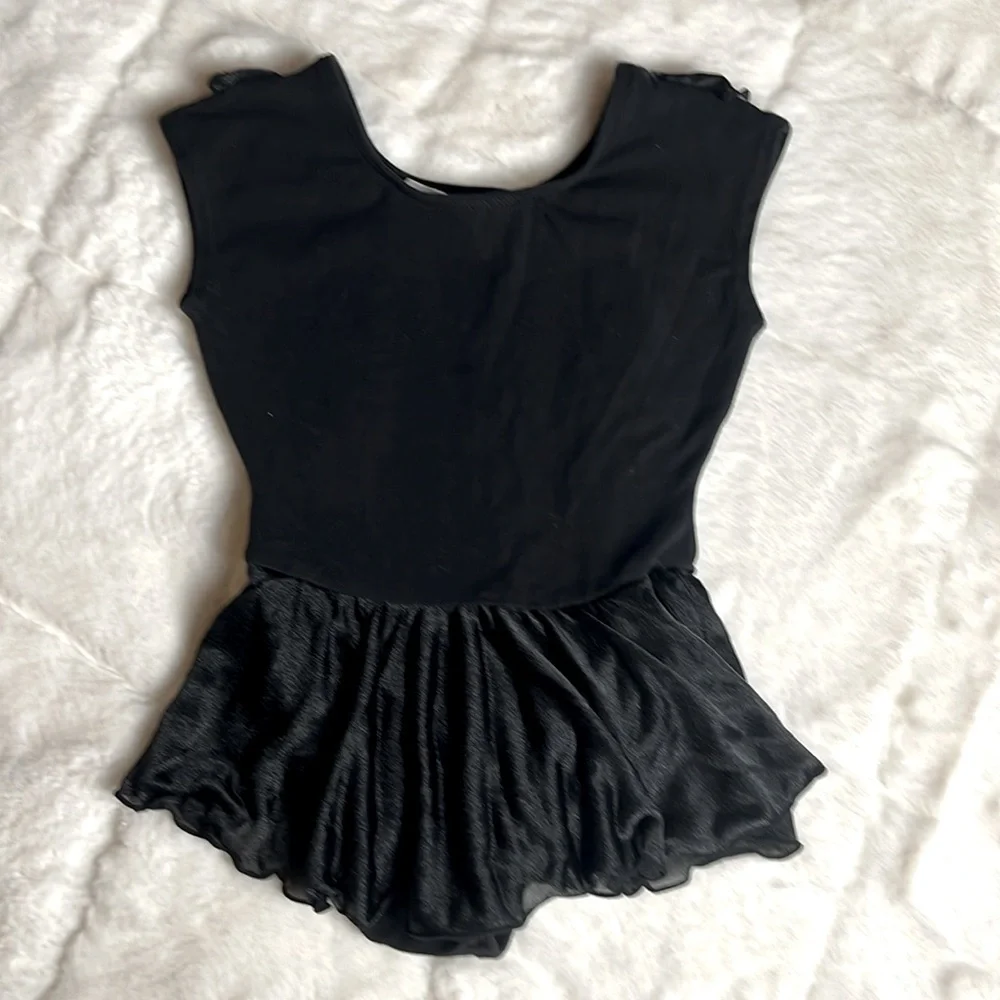 Little Girl Dance Leotard Black Soft Stretchy Size 4/5 - Picture 5 of 7